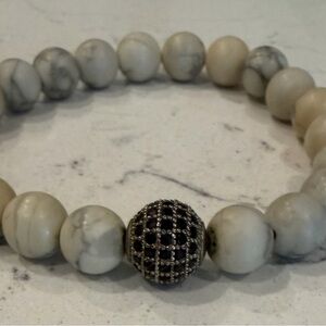 Park Lane "Atlantic" Genuine White Turquoise Jet CZ's (unisex) stretch to fit